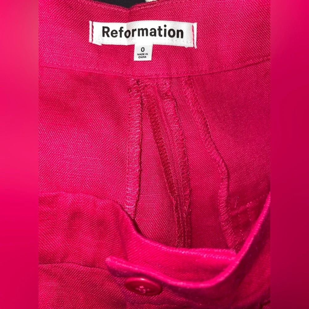 New! Reformation Vesta Fuchsia Pink Wide-Leg Pants 💖 size 0 NWT!